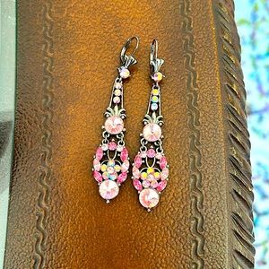 Express pink rhinestone earrings